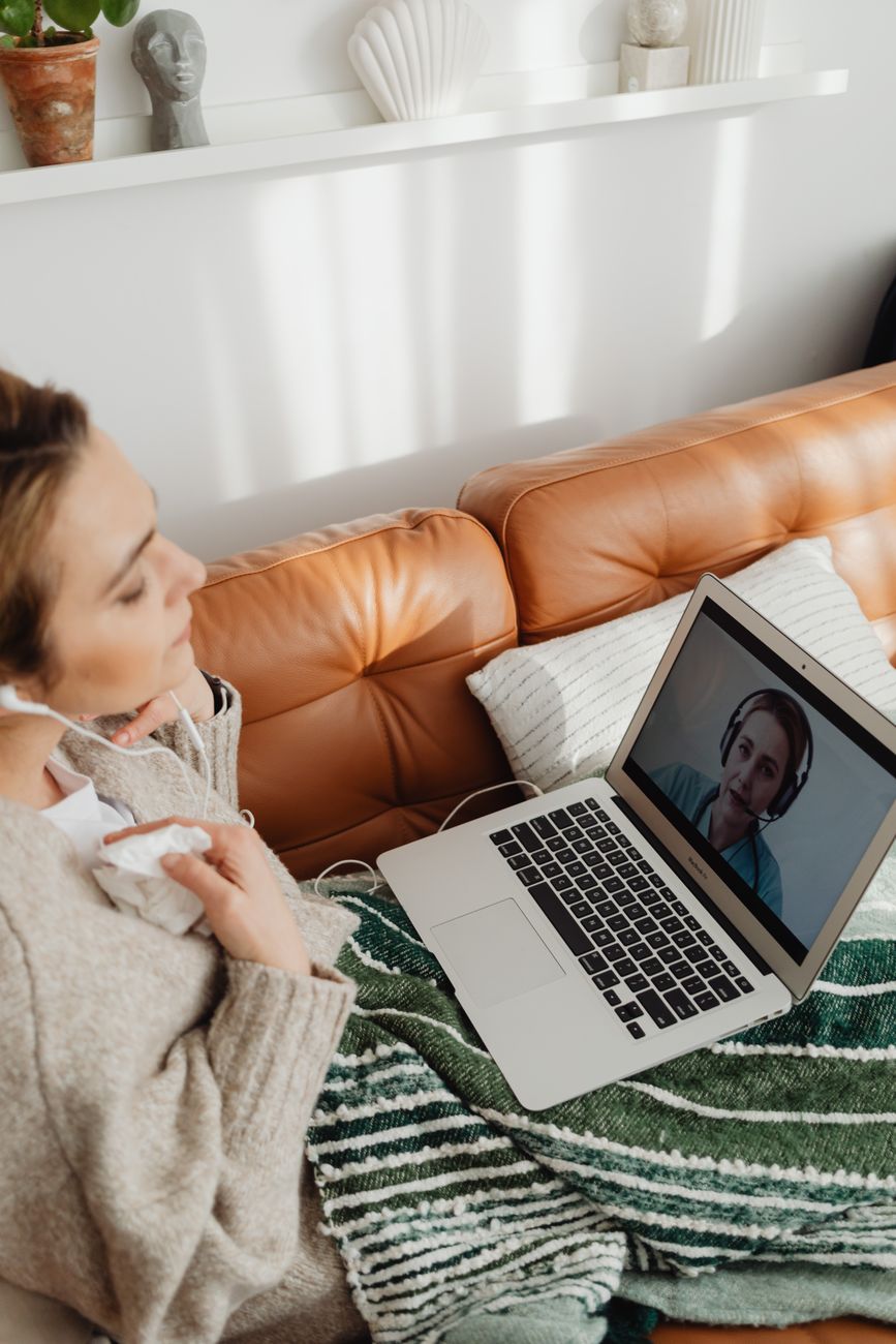 woman on online meeting